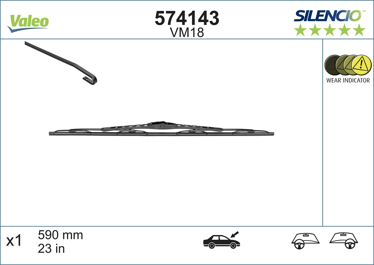 VALEO SILENCIO PERFORMANCE Ablaktörlő lapát 574143_VALEO